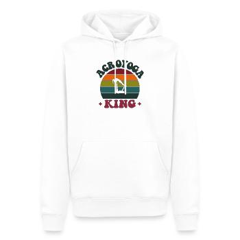 Acroyoga King Acro Yoga - Männer Premium Bio Hoodie - Weiß - Vorne - Nico (187cm)