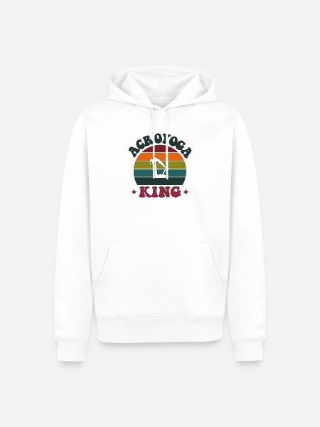 Acroyoga King Acro Yoga - Männer Premium Bio Hoodie - Weiß