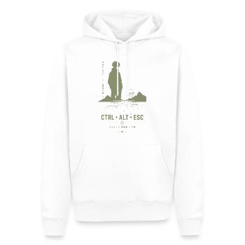 Ctrl Alt Esc Retro Skyline - Männer Premium Bio Hoodie - Weiß - Vorne - Nico (187cm)