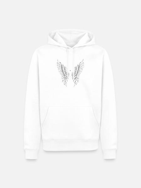 Nachtflügel mit Lichtlinien - Männer Premium Bio Hoodie - Weiß