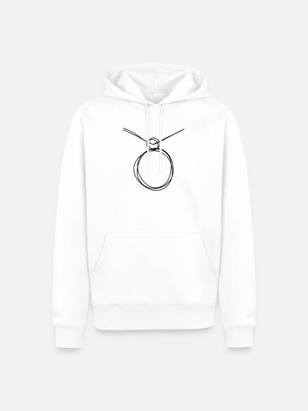 Medaillon handgezeichnet - Männer Premium Bio Hoodie - Weiß