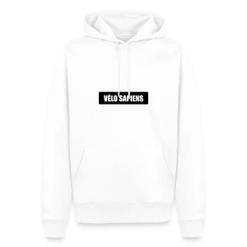 vélo sapiens - Sweat à capuche Premium bio Homme - blanc - Devant - Nico (187cm)