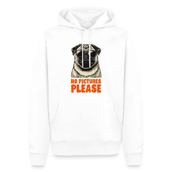 Mops mit Sonnenbrille - Keine Fotos Bitte - Men’s Premium Organic Hoodie - white - Front - Nico (187cm)