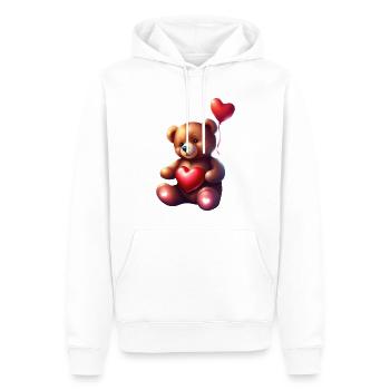 Entzückender Teddybär mit rotem Herz - Männer Premium Bio Hoodie - Weiß - Vorne - Nico (187cm)