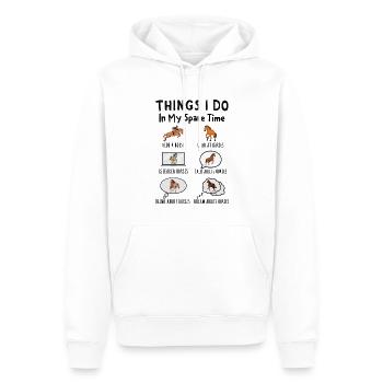 Was ich in meiner Freizeit mache: Alles über Pferd - Männer Premium Bio Hoodie - Weiß - Vorne - Nico (187cm)