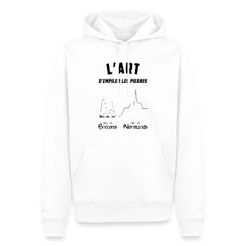 L'art d empiler les pierres - Sweat à capuche Premium bio Homme - blanc - Devant - Nico (187cm)