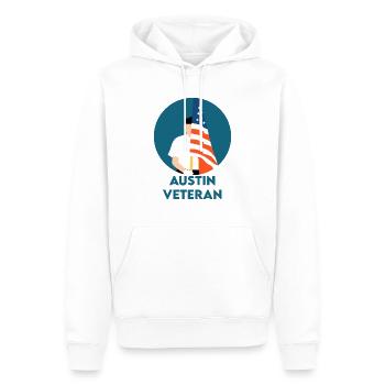 austin vétéran - Sweat à capuche Premium bio Homme - blanc - Devant - Nico (187cm)