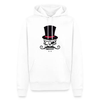 Skullheadwith beard and hat - Männer Premium Bio Hoodie - Weiß - Vorne - Nico (187cm)