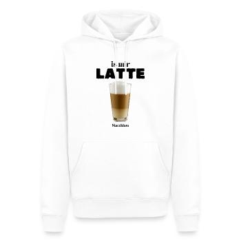 is mir LATTE Macchiato - Männer Premium Bio Hoodie - Weiß - Vorne - Nico (187cm)