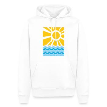 Sommer - Männer Premium Bio Hoodie - Weiß - Vorne - Nico (187cm)