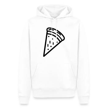 part de pizza - Sweat à capuche Premium bio Homme - blanc - Devant - Nico (187cm)