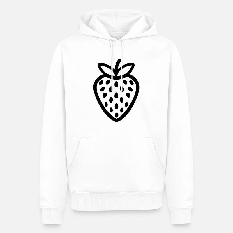 fraise - Sweat à capuche Premium bio Homme - blanc