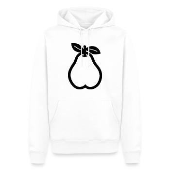 Birne - Männer Premium Bio Hoodie - Weiß - Vorne - Nico (187cm)