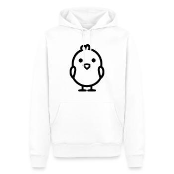 poussin - Sweat à capuche Premium bio Homme - blanc - Devant - Nico (187cm)