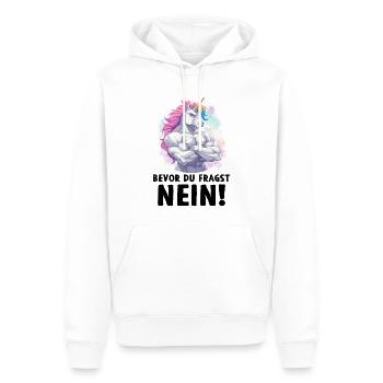 Licorne Licorne magique avant de demander non - Sweat à capuche Premium bio Homme - blanc - Devant - Nico (187cm)