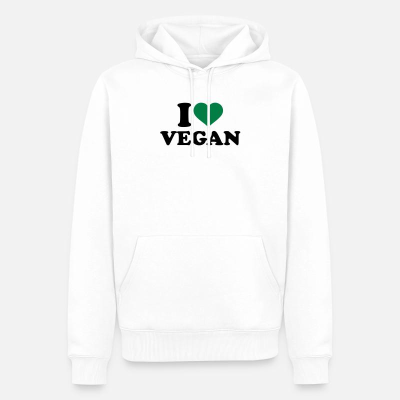 végétalien - Sweat à capuche Premium bio Homme - blanc