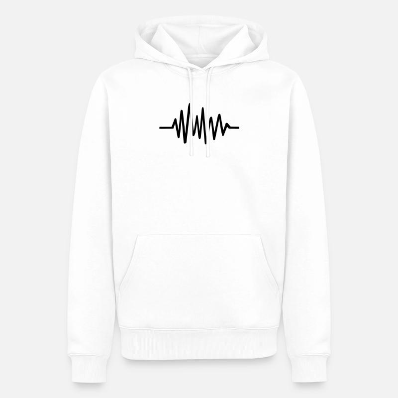 fréquence - Sweat à capuche Premium bio Homme - blanc