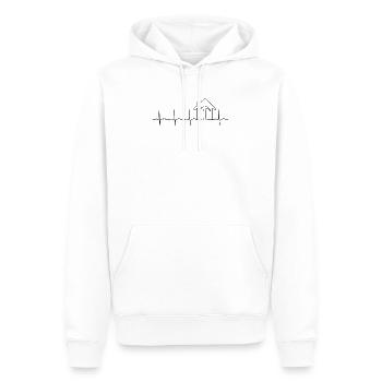 Chantier de construction de bâtiment Builder Builder Heartbeat House - Sweat à capuche Premium bio Homme - blanc - Devant - Nico (187cm)