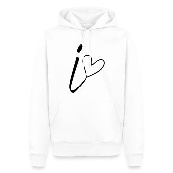 Buchstabe i Buchstabe-I Kalligrafie - Männer Premium Bio Hoodie - Weiß - Vorne - Nico (187cm)