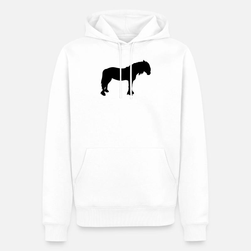 Cheval - Sweat à capuche Premium bio Homme - blanc