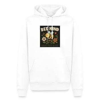Be Kind - Männer Premium Bio Hoodie - Weiß - Vorne - Nico (187cm)