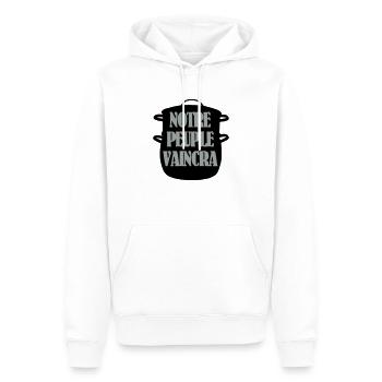 Notre peuple vaincra - Sweat à capuche Premium bio Homme - blanc - Devant - Nico (187cm)