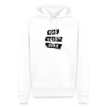 Eat Sleep Bike, schwarz - Männer Premium Bio Hoodie - Weiß - Vorne - Nico (187cm)