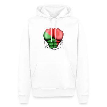 Portugal Flag Ripped Muscles, six pack, chest - Men’s Premium Organic Hoodie - white - Front - Nico (187cm)