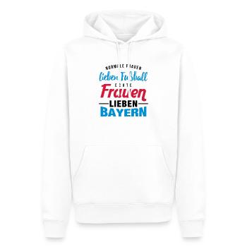 Echte Frauen lieben Bayern - Männer Premium Bio Hoodie - Weiß - Vorne - Nico (187cm)