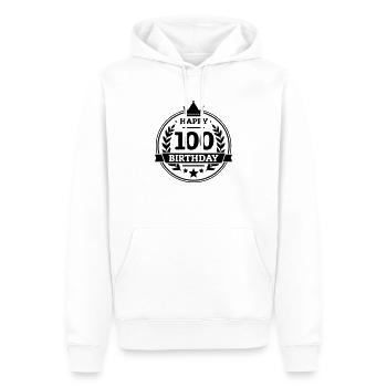 Happy 100. Birthday - Männer Premium Bio Hoodie - Weiß - Vorne - Nico (187cm)