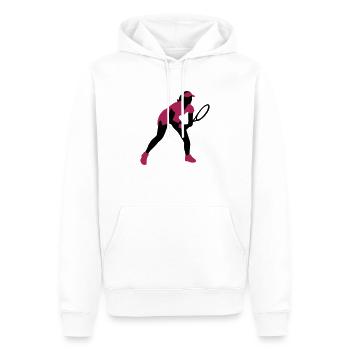 tennis_female_2c - Männer Premium Bio Hoodie - Weiß - Vorne - Nico (187cm)