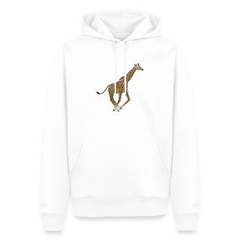 Giraffe rennt - Männer Premium Bio Hoodie - Weiß - Vorne - Nico (187cm)