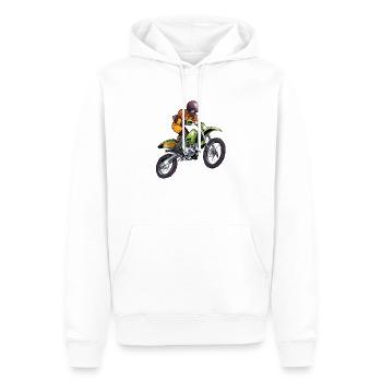 Comic Motocross - 1 Bike - Männer Premium Bio Hoodie - Weiß - Vorne - Nico (187cm)
