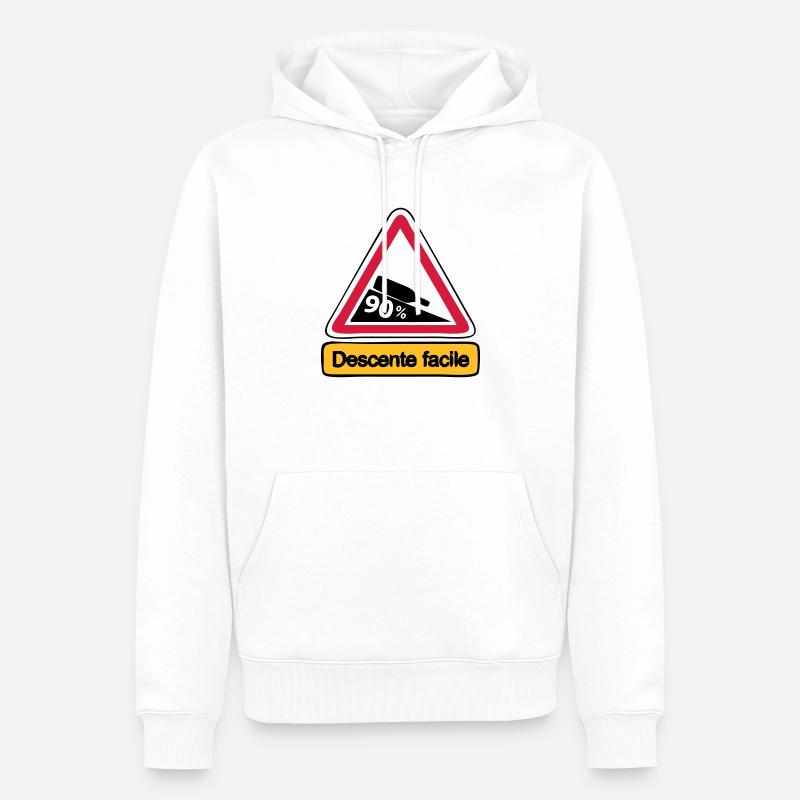 90 Abstieg facile3 - Männer Premium Bio Hoodie - Weiß