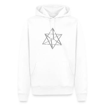 Merkaba, Sterntetraheder, Heilige Geometrie, Yoga - Männer Premium Bio Hoodie - Weiß - Vorne - Nico (187cm)
