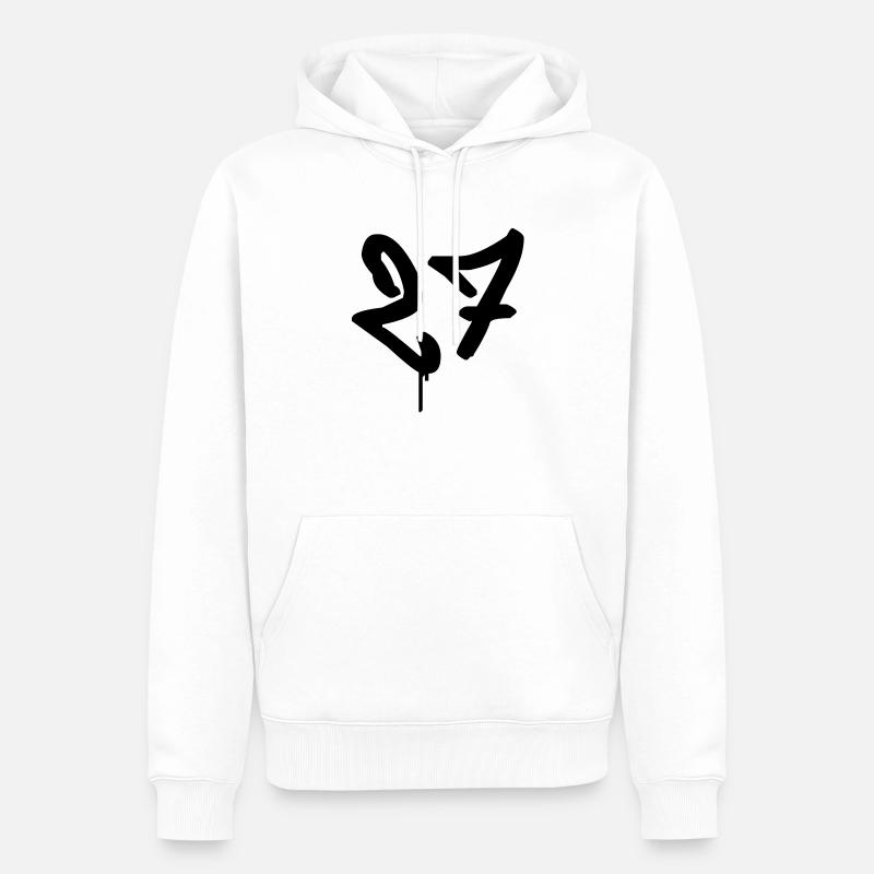 Graffiti: 27 - Sweat à capuche Premium bio Homme - blanc