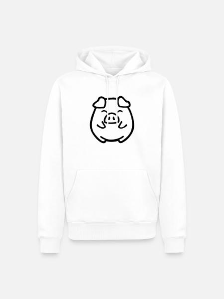 cute pig - Men’s Premium Organic Hoodie - white