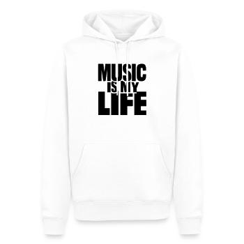 Music is my life - Männer Premium Bio Hoodie - Weiß - Vorne - Nico (187cm)