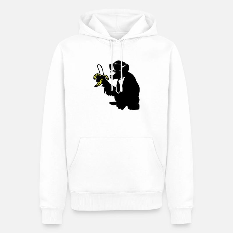 cool monkey karl - Männer Premium Bio Hoodie - Weiß