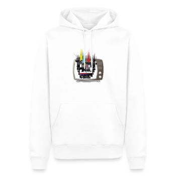 Flowing Test-Screen Retro TV - Männer Premium Bio Hoodie - Weiß - Vorne - Nico (187cm)