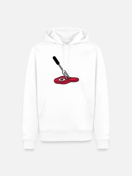 Barbecue Fork And Steak - Men’s Premium Organic Hoodie - white