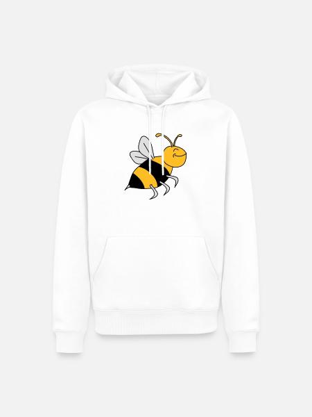 Happy Bee - Men’s Premium Organic Hoodie - white