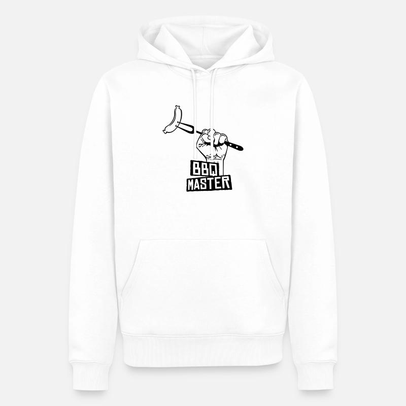bbq master - Sweat à capuche Premium bio Homme - blanc