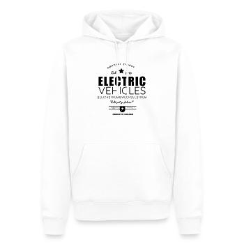 Electric-Vehicle-Fanboy Elektroauto Elektro Auto - Männer Premium Bio Hoodie - Weiß - Vorne - Nico (187cm)
