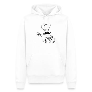 pizza - Sweat à capuche Premium bio Homme - blanc - Devant - Nico (187cm)