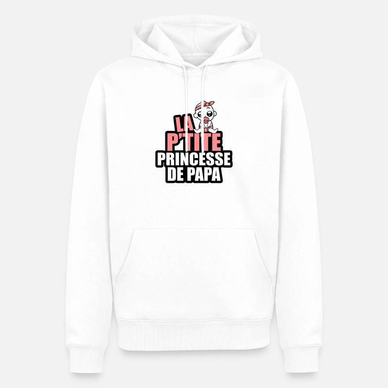 la p'tite princesse de papa - Sweat à capuche Premium bio Homme - blanc