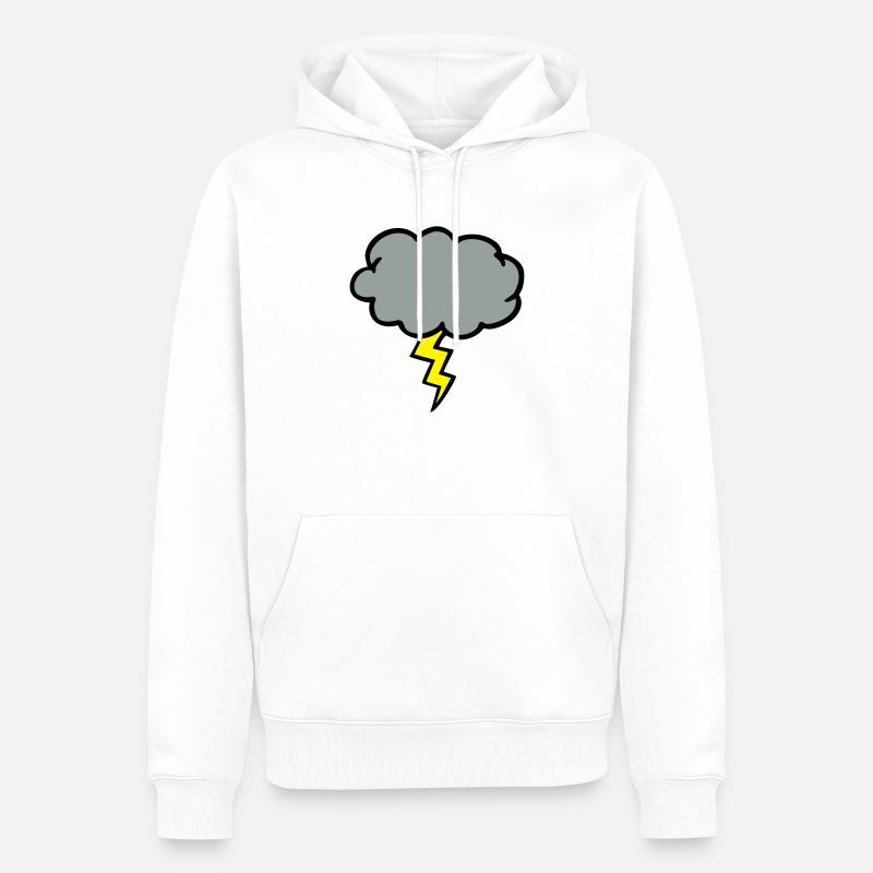 Sturmwolke Gewitterwolke Blitz Blitz - Männer Premium Bio Hoodie - Weiß