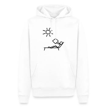 Sonnen & Zeitung lesen - Männer Premium Bio Hoodie - Weiß - Vorne - Nico (187cm)