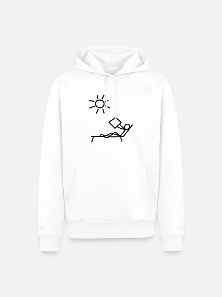Sonnen & Zeitung lesen - Männer Premium Bio Hoodie - Weiß