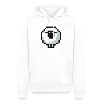 Pixel Mouton - Sweat à capuche Premium bio Homme - blanc - Devant - Nico (187cm)
